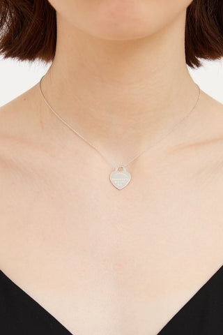 Tiffany 
Co. Sterling Silver Small Heart Tag Necklace