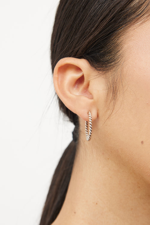 Sterling Silver Twist Hoop Earring