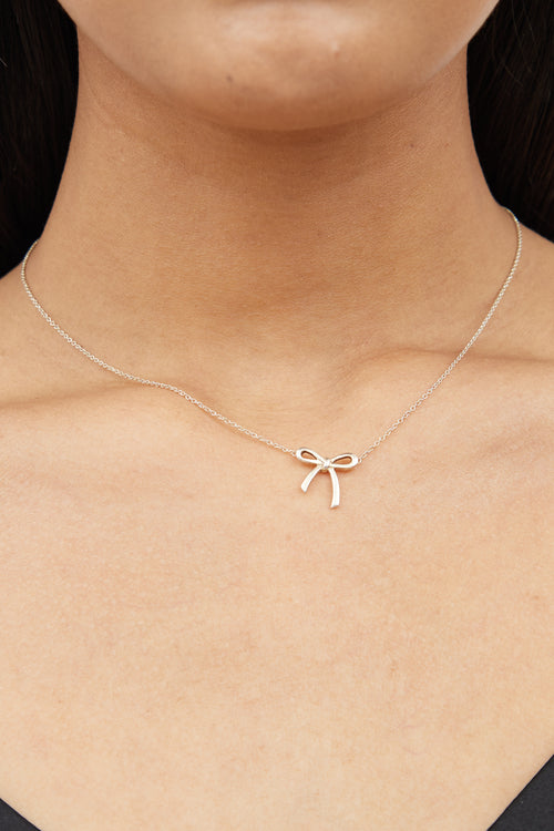 Tiffany 
Co.Sterling Silver Bow Necklace