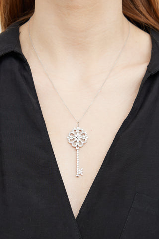 Tiffany 
Co. Platinum Enchant Primrose Key Necklace