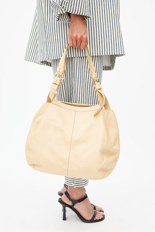 Tod
s Beige Leather Tote Bag