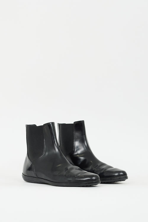 Tod
s Black Leather Chelsea Boot