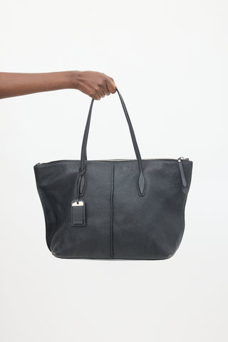 Tod
s Black Leather Large Joy Tote Bag