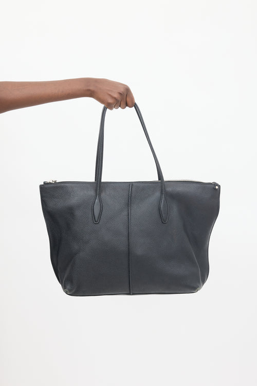 Tod
s Black Leather Large Joy Tote Bag