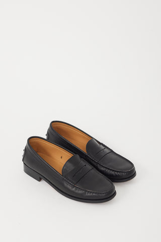 Tod
s Black Leather Penny Loafer