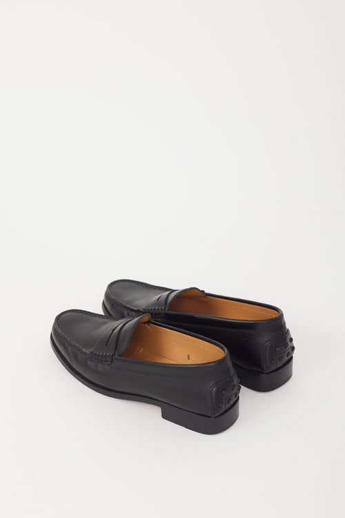 Tod
s Black Leather Penny Loafer