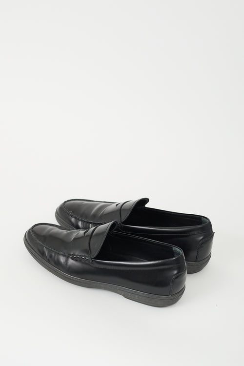 Tod
s Black Leather Penny Loafer