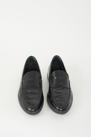 Tod
s Black Leather Penny Loafer