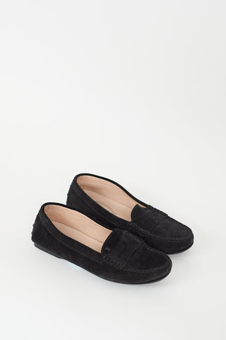 Tod
s Black Suede Driving Loafer