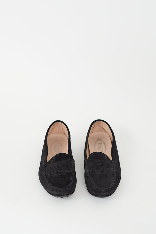 Tod
s Black Suede Driving Loafer