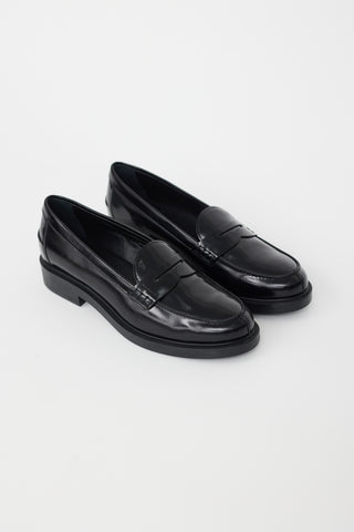 Tod
s Black Leather Penny Loafer