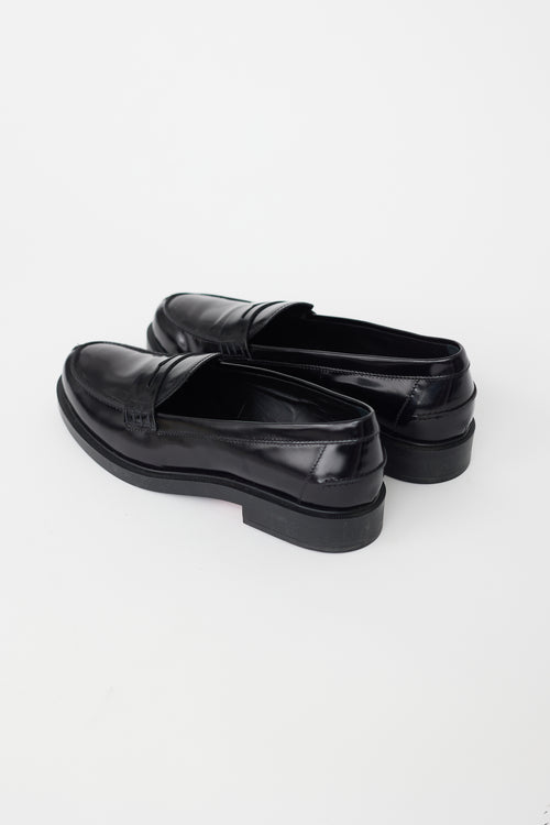 Tod
s Black Leather Penny Loafer