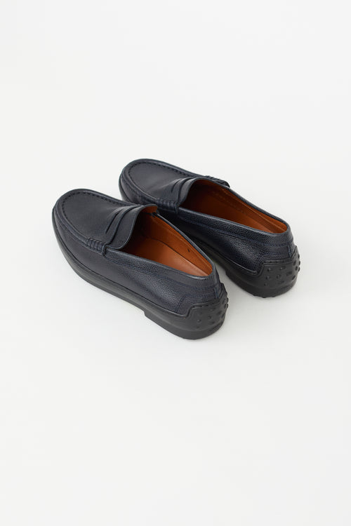 Tod
s Black Leather Penny Loafer