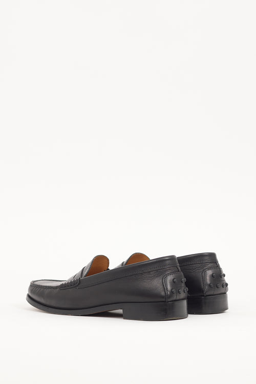 Tod
s Black Leather Penny Loafer