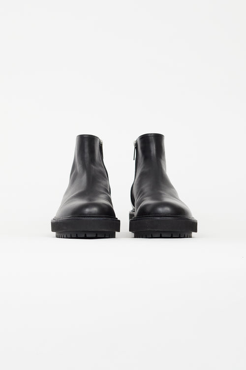 Tod
s Black Leather Side Zip Ankle Boot