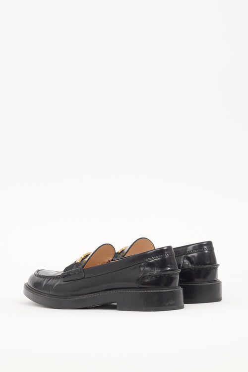 Tod
s Black Patent Leather Embellished Loafer