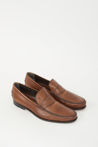 Tod
s Brown Leather Penny Loafer