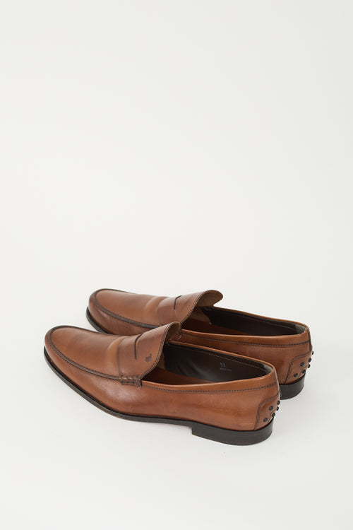 Tod
s Brown Leather Penny Loafer