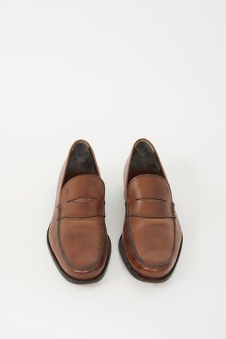 Tod
s Brown Leather Penny Loafer