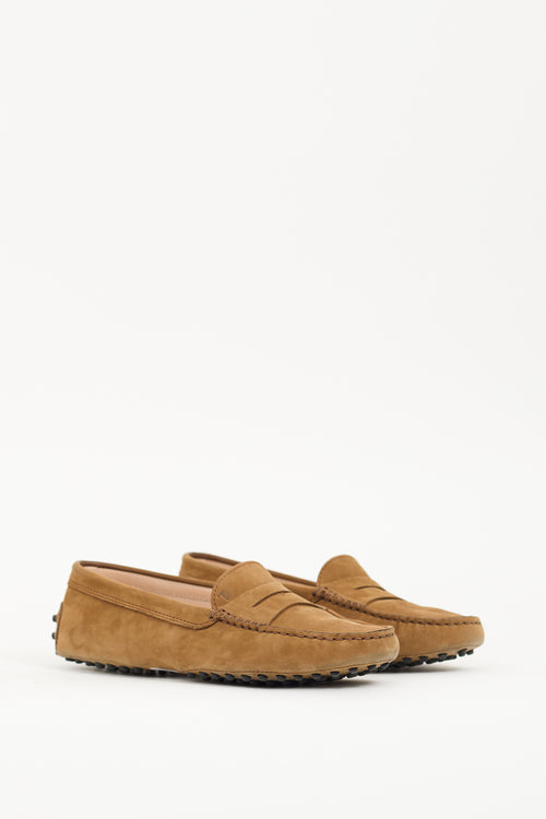 Tod
s Brown Suede Driving Loafer