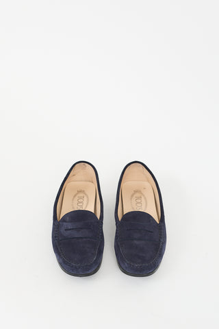 Tod
s Navy Suede Driving Loafer