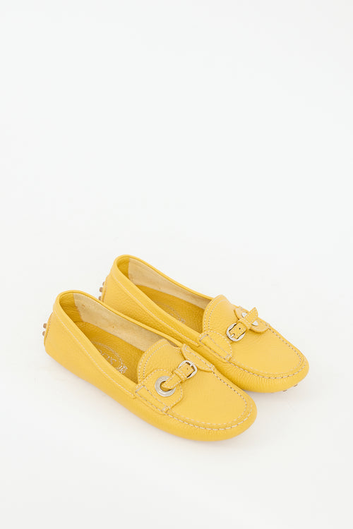 Tod
s Yellow Leather Buckle Loafer