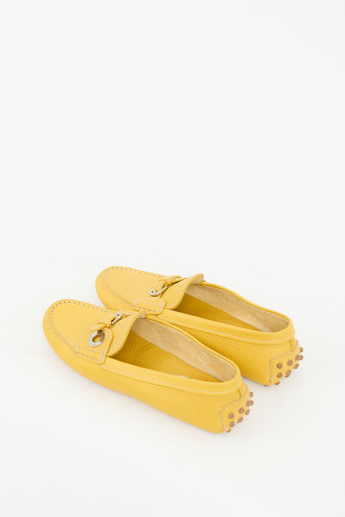 Tod
s Yellow Leather Buckle Loafer