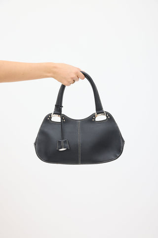 Tod
s Black Leather Top Handle Bag