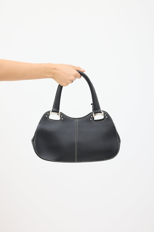 Tod
s Black Leather Top Handle Bag