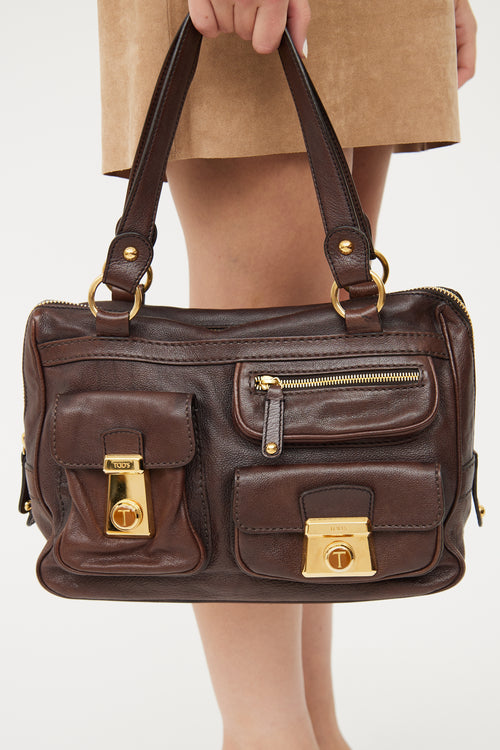 Tod
s Brown Leather Travolla Media Bag