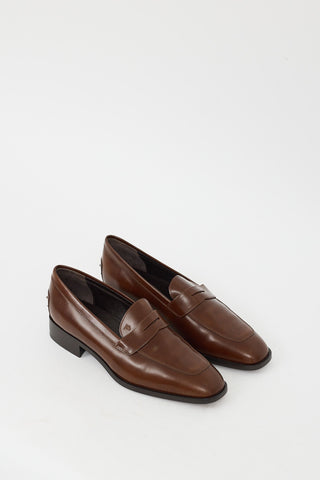 Tod
s Brown Leather Penny Loafer