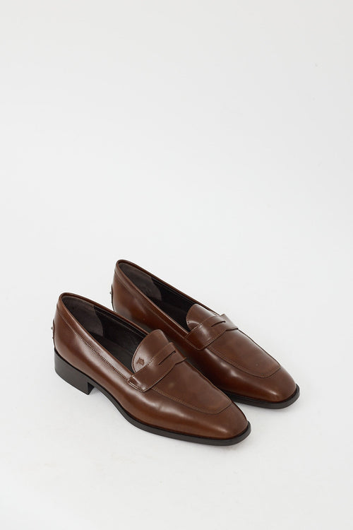 Tod
s Brown Leather Penny Loafer