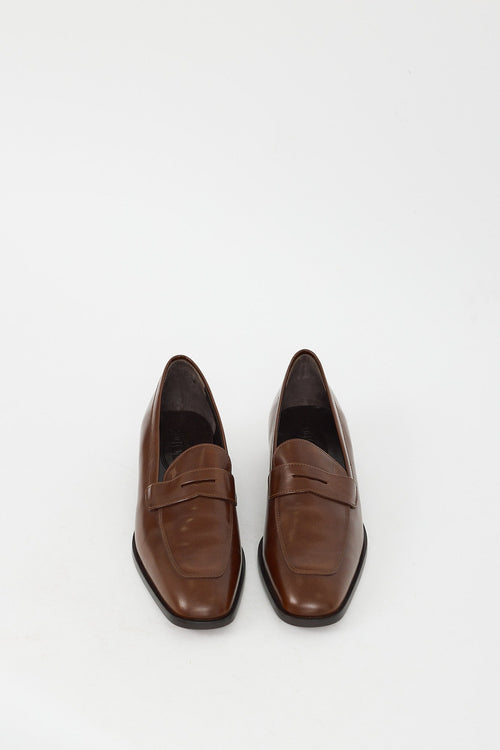 Tod
s Brown Leather Penny Loafer