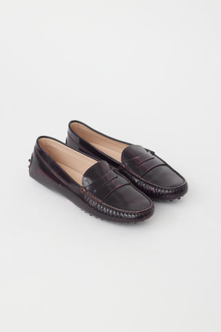 Tod
s Purple Leather Penny Loafer