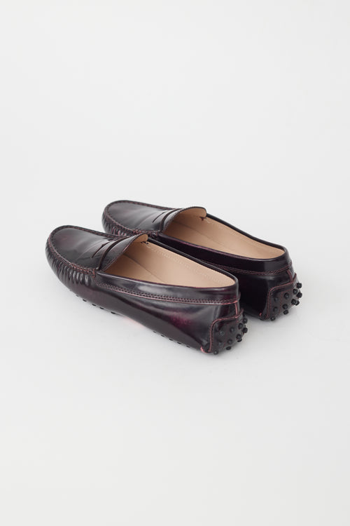 Tod
s Purple Leather Penny Loafer