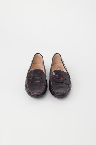 Tod
s Purple Leather Penny Loafer