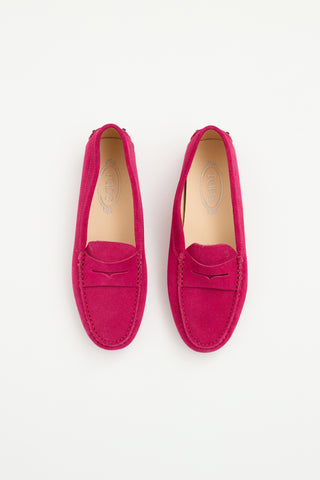 Tod
s Pink Suede Driving Loafer