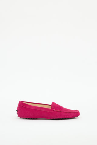 Tod
s Pink Suede Driving Loafer