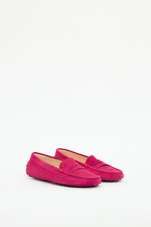 Tod
s Pink Suede Driving Loafer