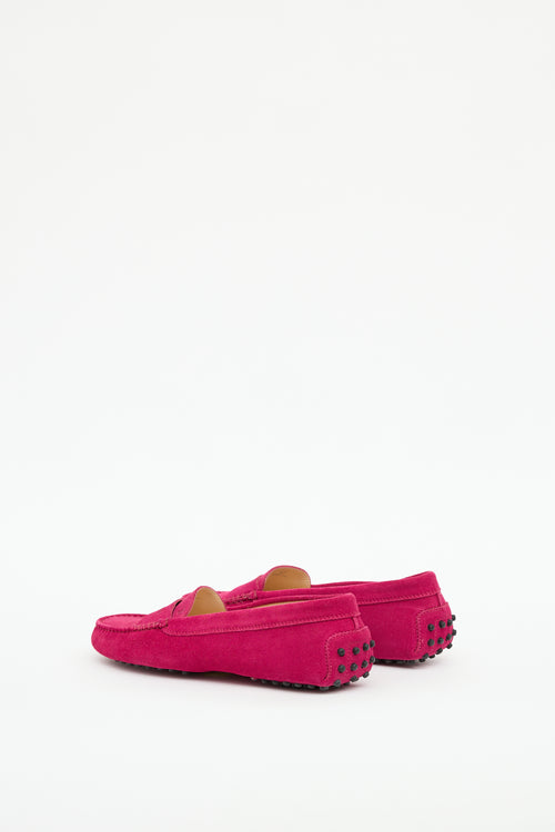 Tod
s Pink Suede Driving Loafer