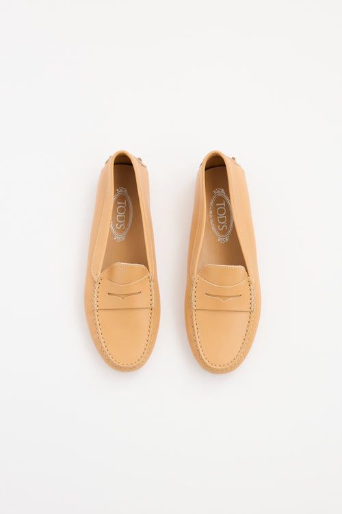 Tod
s Brown Leather Driving Loafer