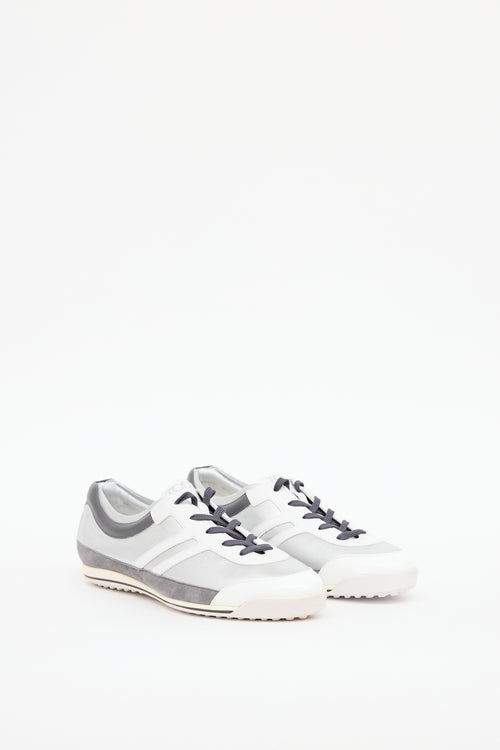 Tod
s White 
Silver Trim Sneaker