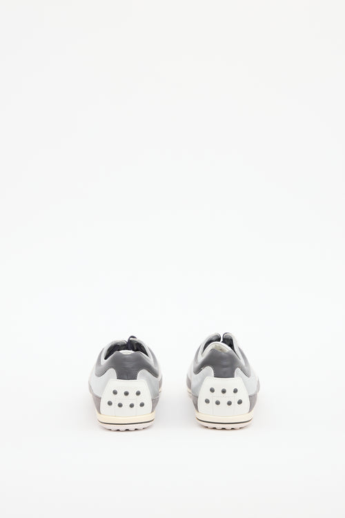 Tod
s White 
Silver Trim Sneaker