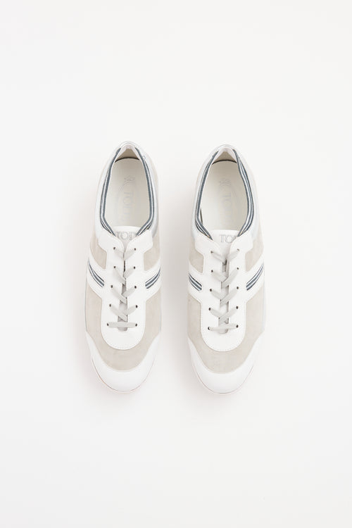 Tod
s White 
Silver Glitter Sneaker