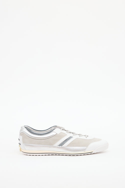 Tod
s White 
Silver Glitter Sneaker