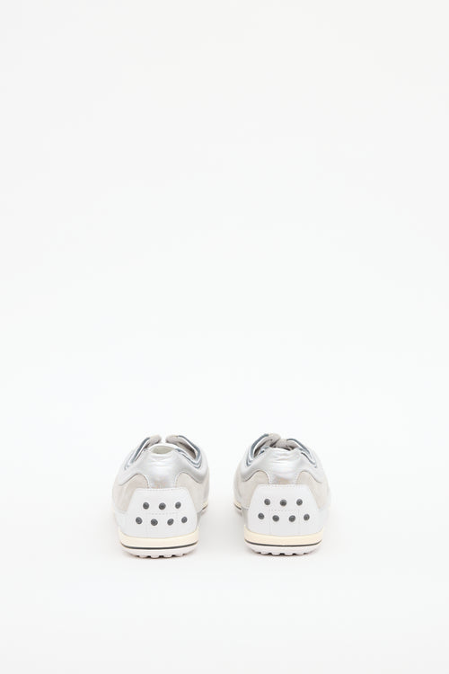 Tod
s White 
Silver Glitter Sneaker