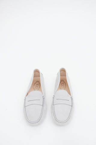 Tod
s Grey Suede Driving Loafer