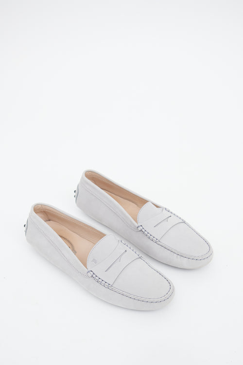 Tod
s Grey Suede Driving Loafer