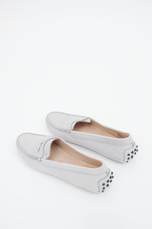 Tod
s Grey Suede Driving Loafer