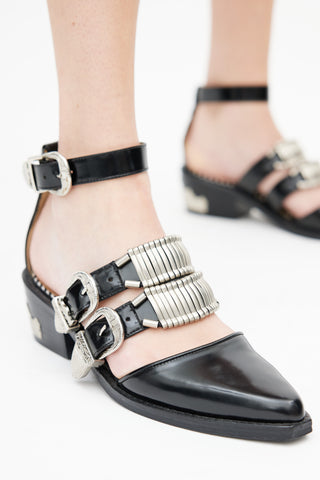 Toga Pulla Black 
Silver Western Heel